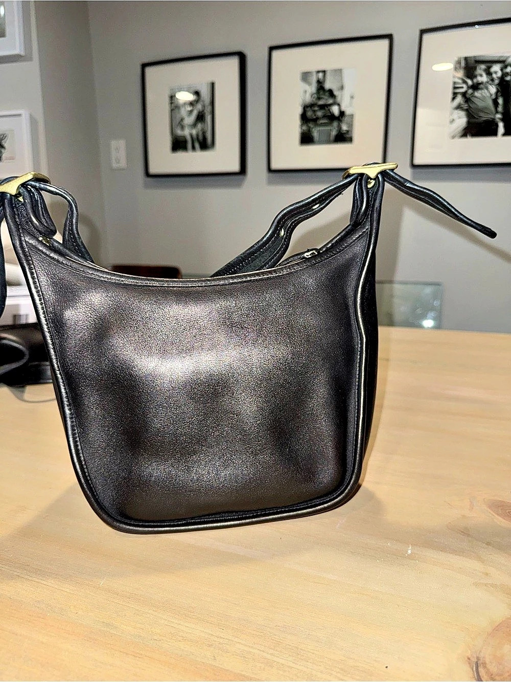 Vintage Coach Janice's Legacy 9950 Crossbody Black Leather Brass Hardware
